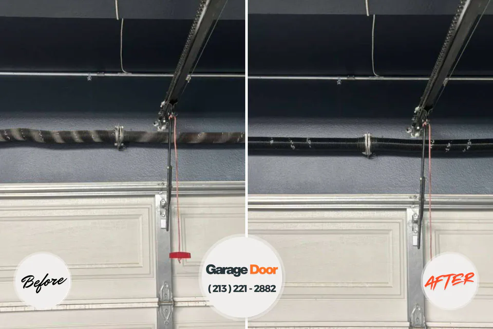 Before and after: garage door repair Rolesville, NC